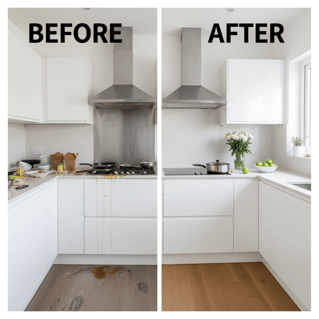Kitchen transformation after deep clean