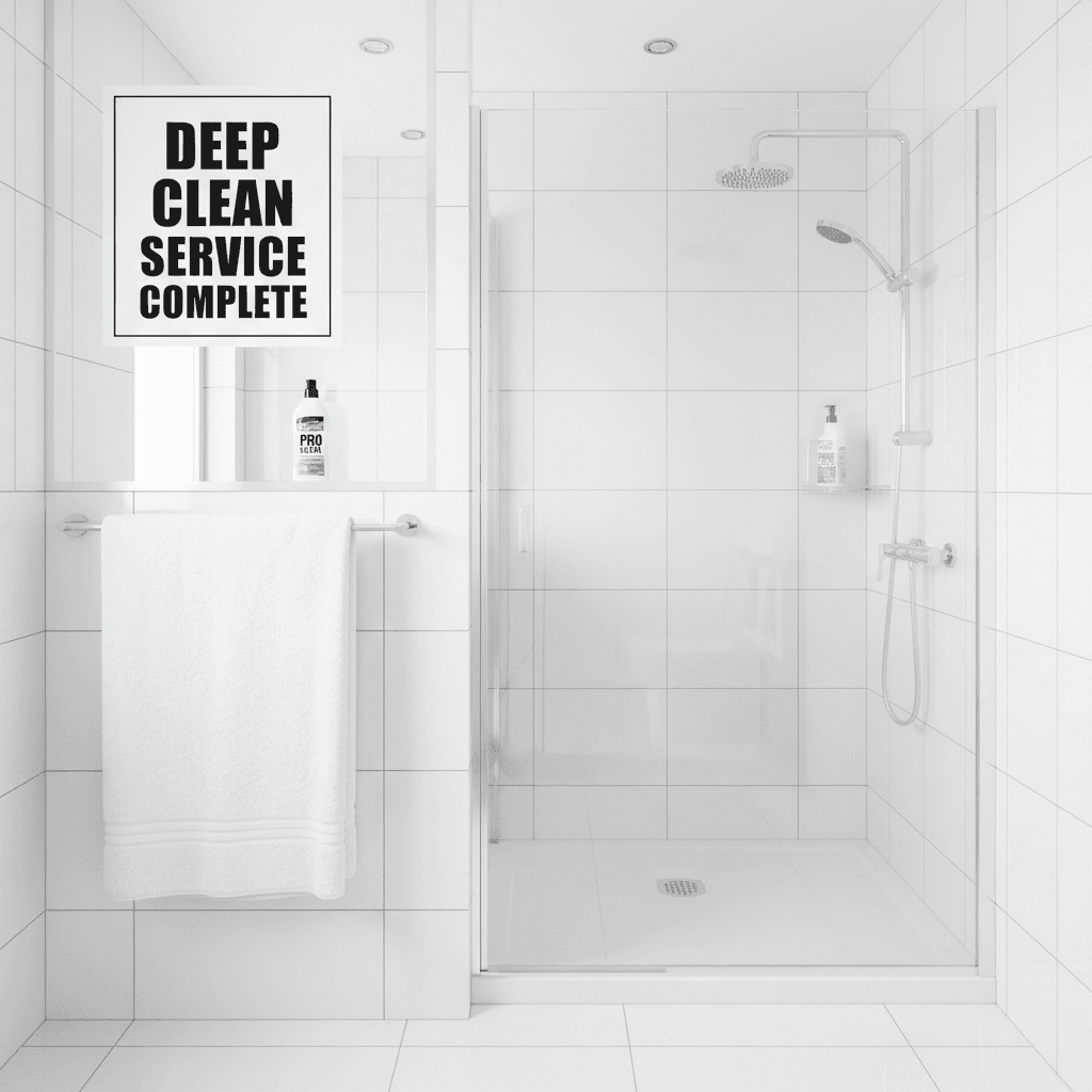 Bathroom gleaming after cleaning