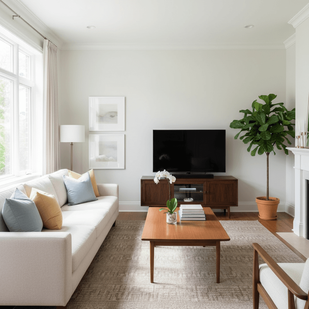 Organized living room ready to enjoy